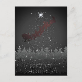 Prettige Kerstdagen jul Kväll Himmel Stars Sleigh Helg Vykort