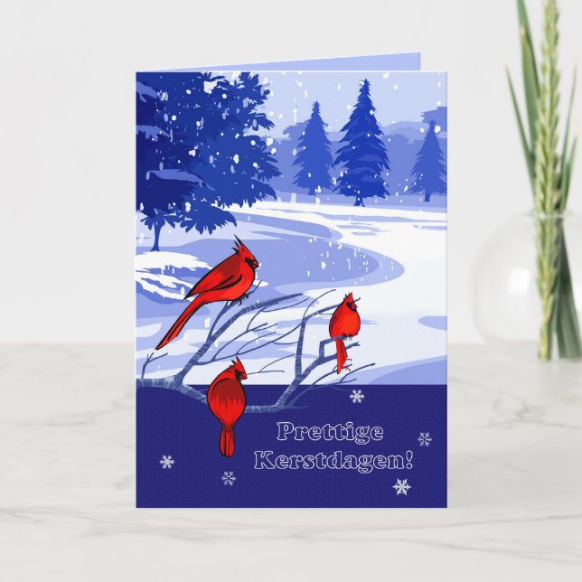 Prettige Kerstdagen. Julkort på nederländska Helgkort (Framsida)