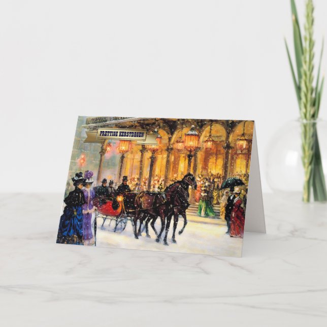 Prettige Kerstdagen. Julkort på nederländska Helgkort (Framsida)