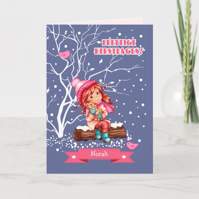 Prettige Kerstdagen.julkort på nederländska Helgkort (Framsida)
