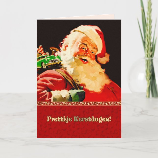 Prettige Kerstdagen. Julkort på nederländska Helgkort (Framsida)