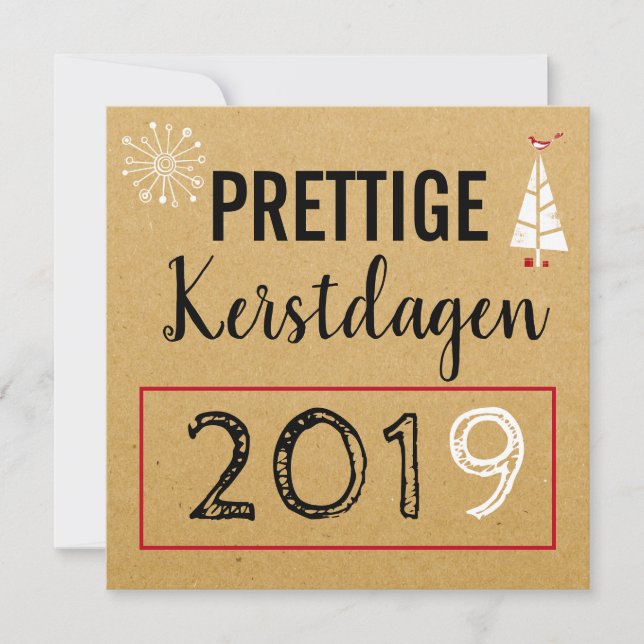 Prettige Kerstdagen Kerst kaart Inbjudningar (Framsida)