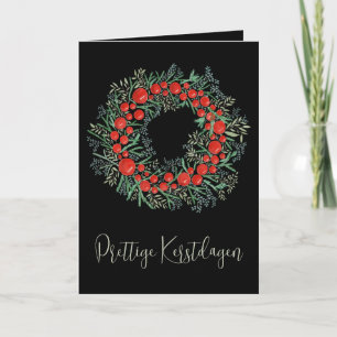 Prettige Kerstdagen, nederländskt julkrans Helgkort