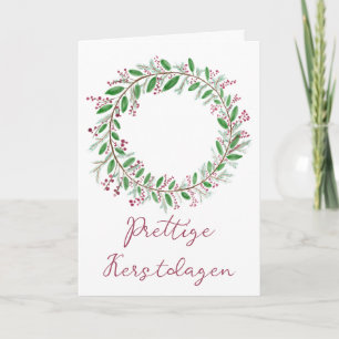 Prettige Kerstdagen, nederländskt julkrans Helgkort