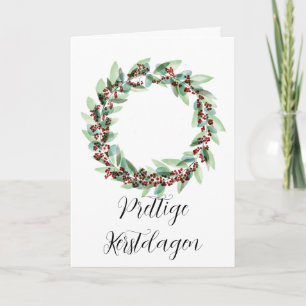 Prettige Kerstdagen, nederländskt julkrans Helgkort