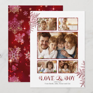 Prettigest Snöflingor Photo Template Red ID846 Meddelande