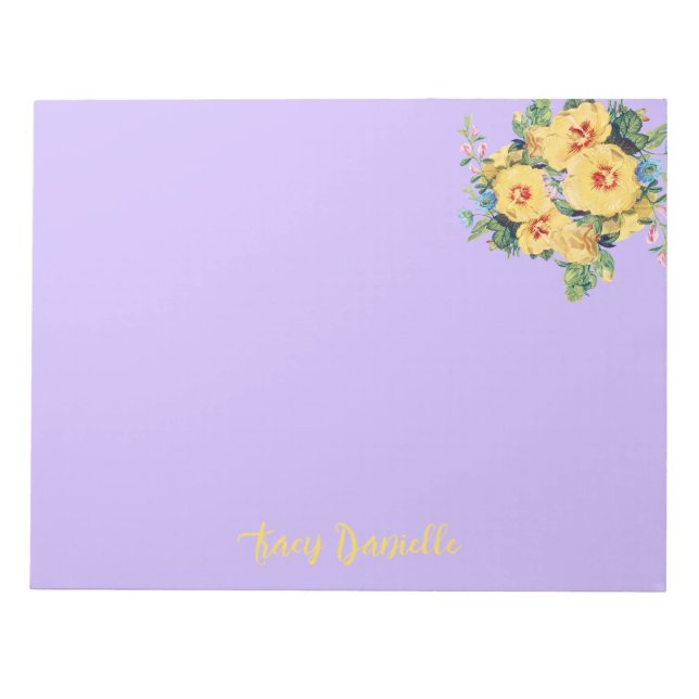 Prettty Blommigt Bouquet-Anpassningsbar Anteckningsblock (Framsida)