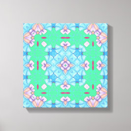 Pretty Abstract Home Wall Art blue green and pink Canvastryck