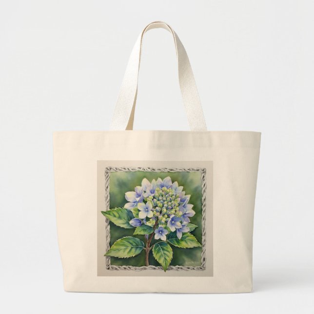 Pretty Blue Bloom Jumbo Tygkasse (Framsidan)