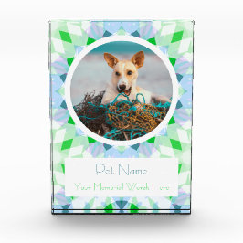 Pretty Blue Green Pet Cat Dog Memorial Keepsake