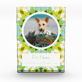 Pretty Blue Green Pet Cat Dog Memorial Keepsake