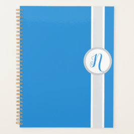 Pretty Blue Monogram Planner