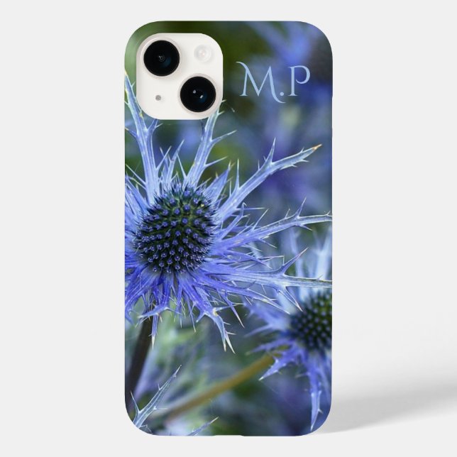 Pretty Blue Sea Holly Thistle Monogram (Baksida)