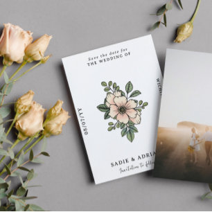 Pretty Blush Florals Save the Date Spara Datumet