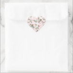 Pretty Blush Pink White Flowers Wedding  Hjärtformat Klistermärke<br><div class="desc">Pretty Blush Pink White Flowers wedding</div>
