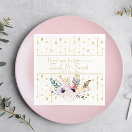 Pretty Boho Bouquet Wedding Pappersservett