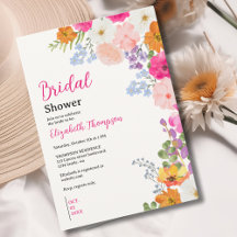 Pretty Boho Wildflowers Bridal Shower