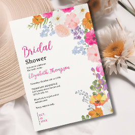 Pretty Boho Wildflowers Bridal Shower Inbjudningar