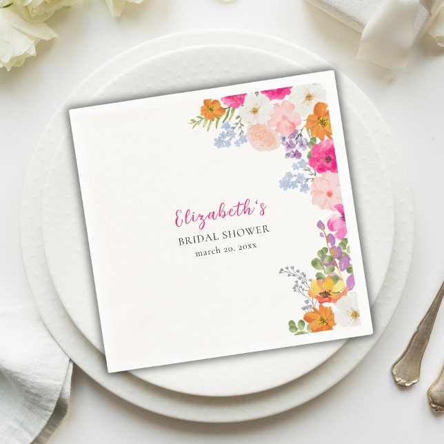 Pretty Boho Wildflowers Bridal Shower Pappersservett (Skapare uppladdad)