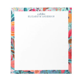 Pretty Botanical Girly Floral Frame  Anteckningsblock