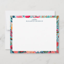 Pretty Botanical Girly Floral Frame  Anteckningskort