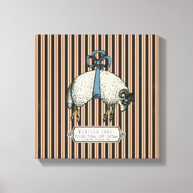 Pretty Bow Sheep™ Kollektion - Lindad Canvas (Framsida)
