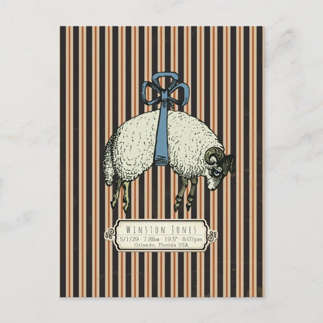 Pretty Bow Sheep™ Kollektion - Vykort (Framsida)