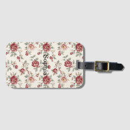 Pretty Chic Red Cream Floral  Bagagebricka