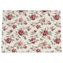 Pretty Chic Red Cream Floral Birthday 