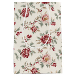 Pretty Chic Red Cream Floral Christmas