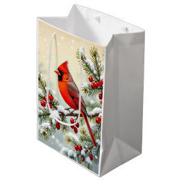 Pretty Christmas Cardinal and Snowflakes Christmas