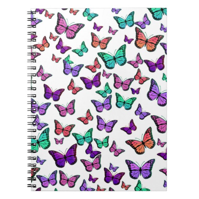 Pretty Colorful Butterflies Pattern Anteckningsbok (Framsidan)