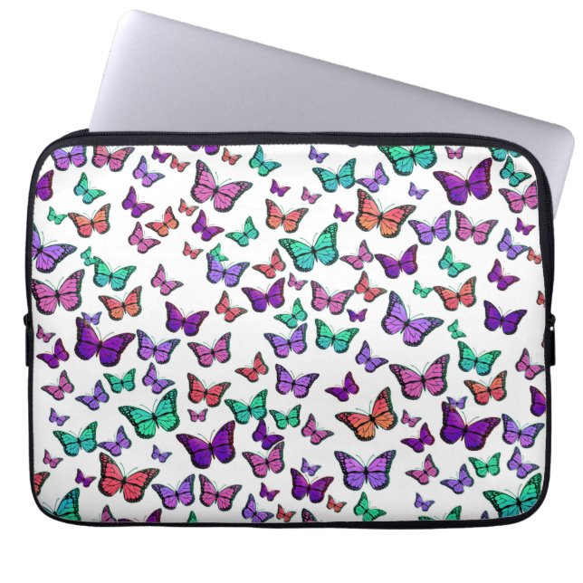 Pretty Colorful Butterflies Pattern Laptop Fodral (Framsidan)