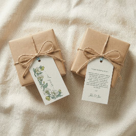 Pretty cream wedding Art Nouveau thank you card Presentetikett