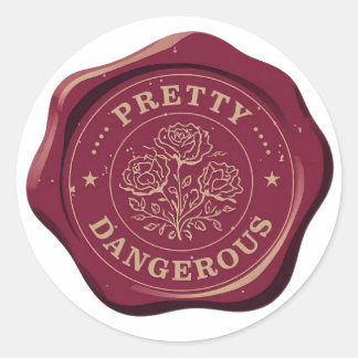 pretty dangerous seal wax sticker | historical man runt klistermärke