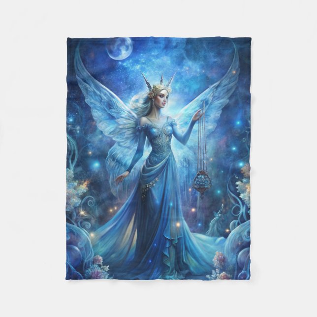 Pretty Fairy in Blue  Fleecefilt (Framsidan)