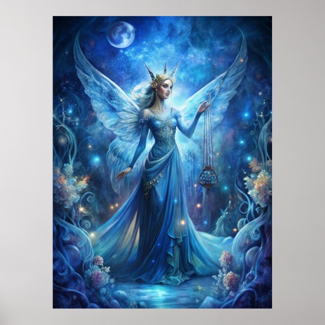 Pretty Fairy in Blue  Poster (Framsidan)
