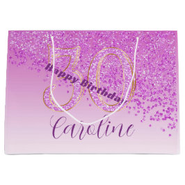 Pretty Falling Pink Glitter 30th Birthday