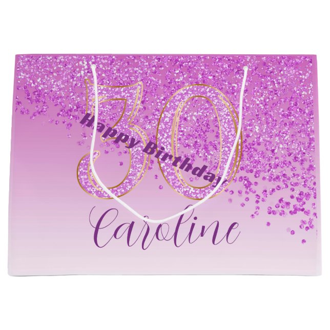 Pretty Falling Pink Glitter 30th Birthday (Framsidan)