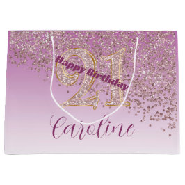 Pretty Falling Rose Gold Glitter 21st Birthday