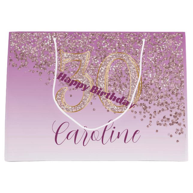 Pretty Falling Rose Gold Glitter 30th Birthday (Framsidan)