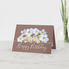 Pretty Floral Bouquet White Orchid Flower Birthday Kort