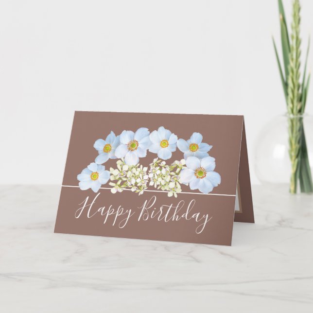 Pretty Floral Bouquet White Orchid Flower Birthday Kort (Framsida)