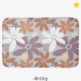 Pretty Floral Pattern Sapphic Lesbian Flag Badrumsmatta