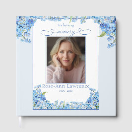 Pretty Forget-me-nots In Loving Memory Guest Book Gästböcker