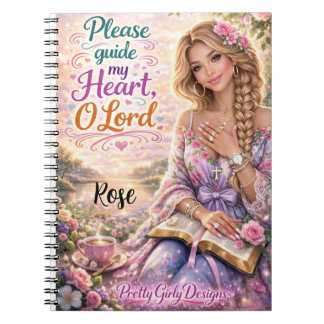 Pretty Girly Inspirational Floral Christian Bible Anteckningsbok