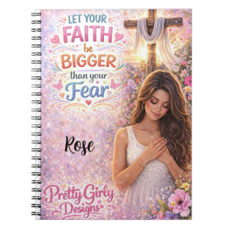Pretty Girly Inspirational Floral Christian Jesus Anteckningsbok