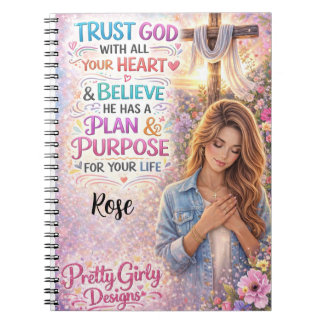Pretty Girly Inspirational Floral Christian Jesus Anteckningsbok