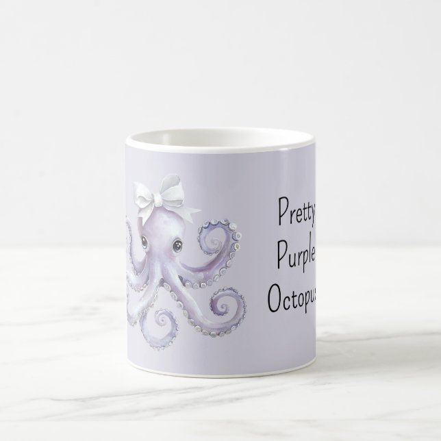 Pretty Girly Purple Octopus Kaffemugg (Center)