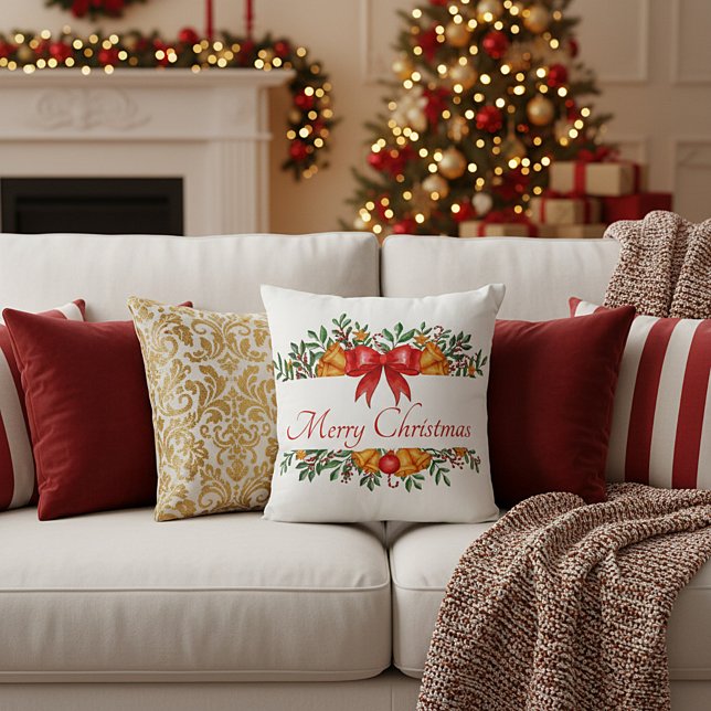 Pretty holiday banner custom kudde (Skapare uppladdad)